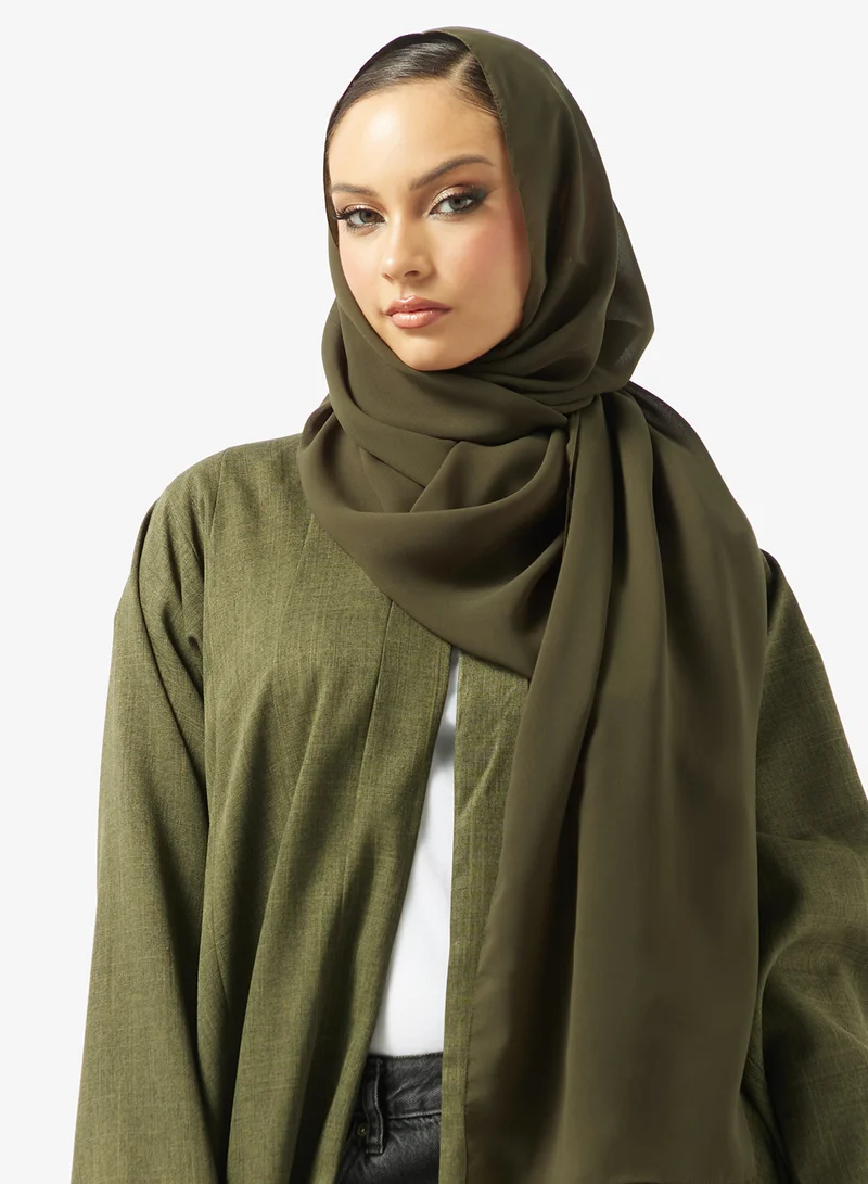 hayas closet V neck Abaya With Sheila